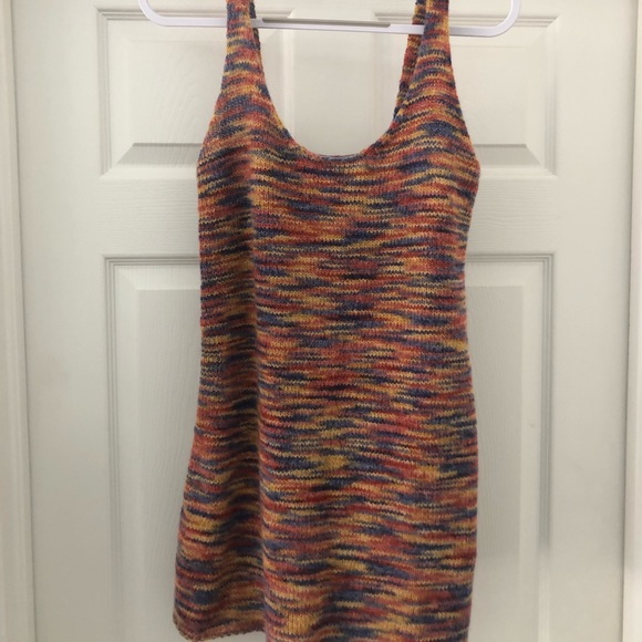 Free People Dresses & Skirts - Free People Boho Crochet Sweater Mini Dress 🌈